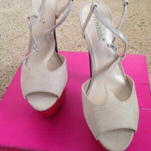 Red and Tan platform sandals